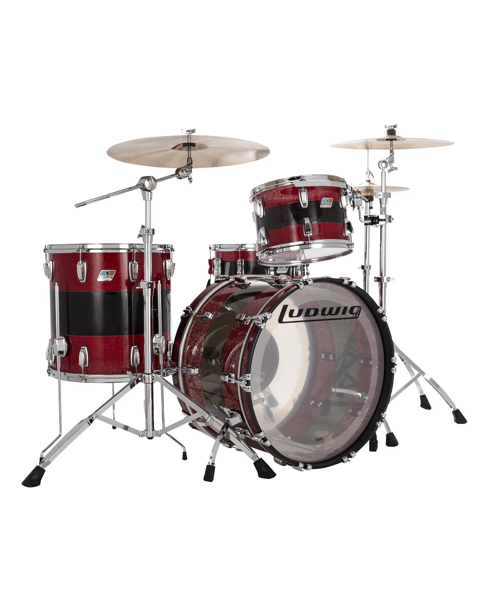 L94233LXK1WC_Ludwig_Vistalite_Fab_Red Sparkle Smoke Clear_A Ludwig Vistalite L94233LXK1WC