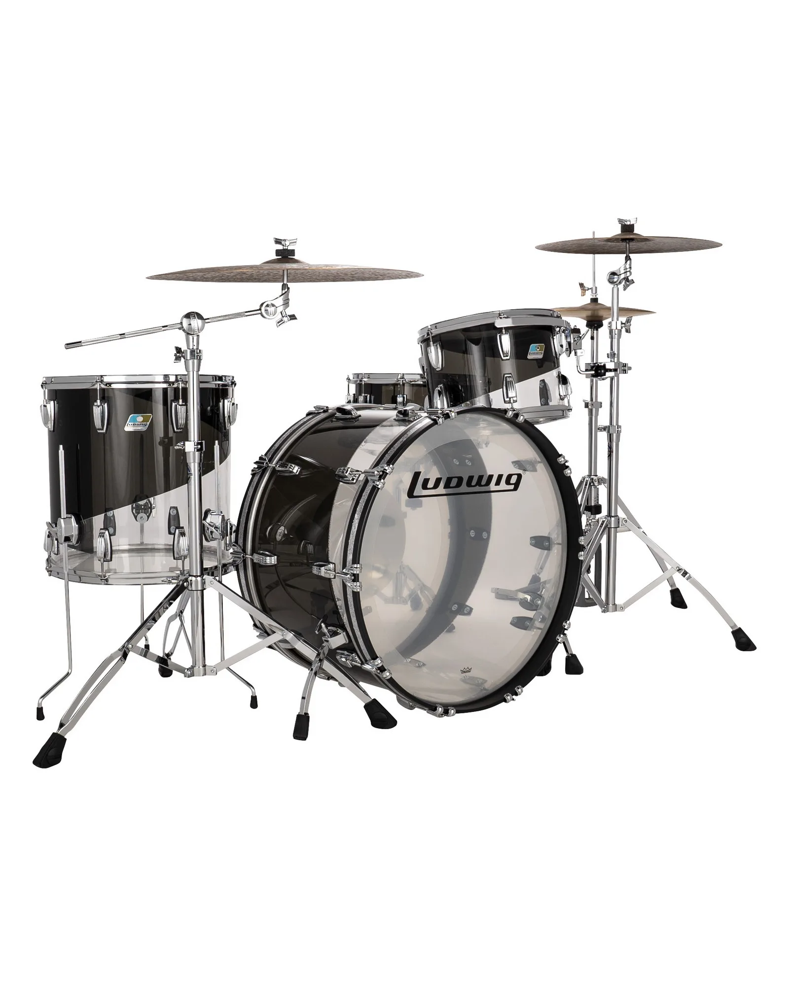 L94433LXE7WC_Ludwig_Vistalite_Pro Beat_Smoke Clear_A.psd Ludwig Vistalite L94433LXE7WC