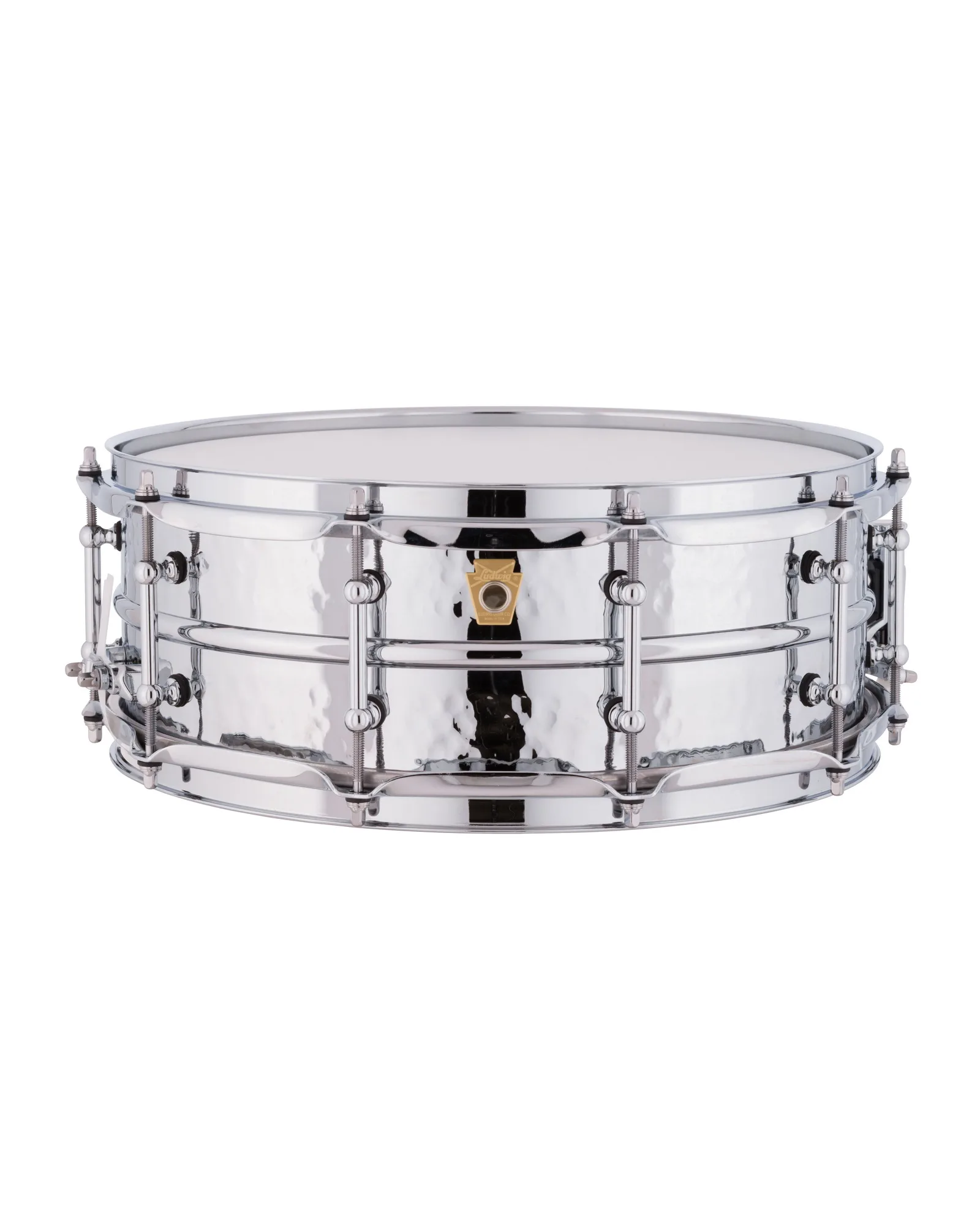 Supraphonic Chrome Plated Aluminum Snare. 5x14" Hammered Shell, Tube Lugs Ludwig Snare Drum LM400KT