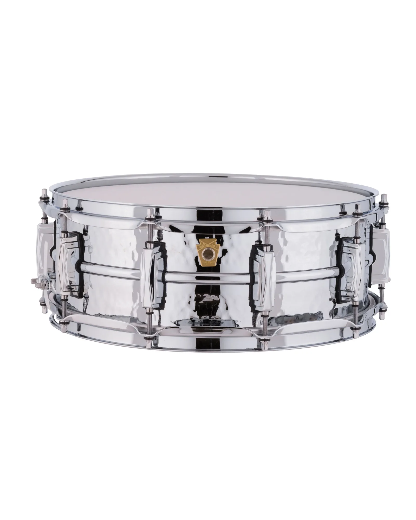 Supraphonic Chrome Plated Aluminum Snare. 5x14" Hammered Shell, Imperial Lugs Ludwig Snare Drum LM400K