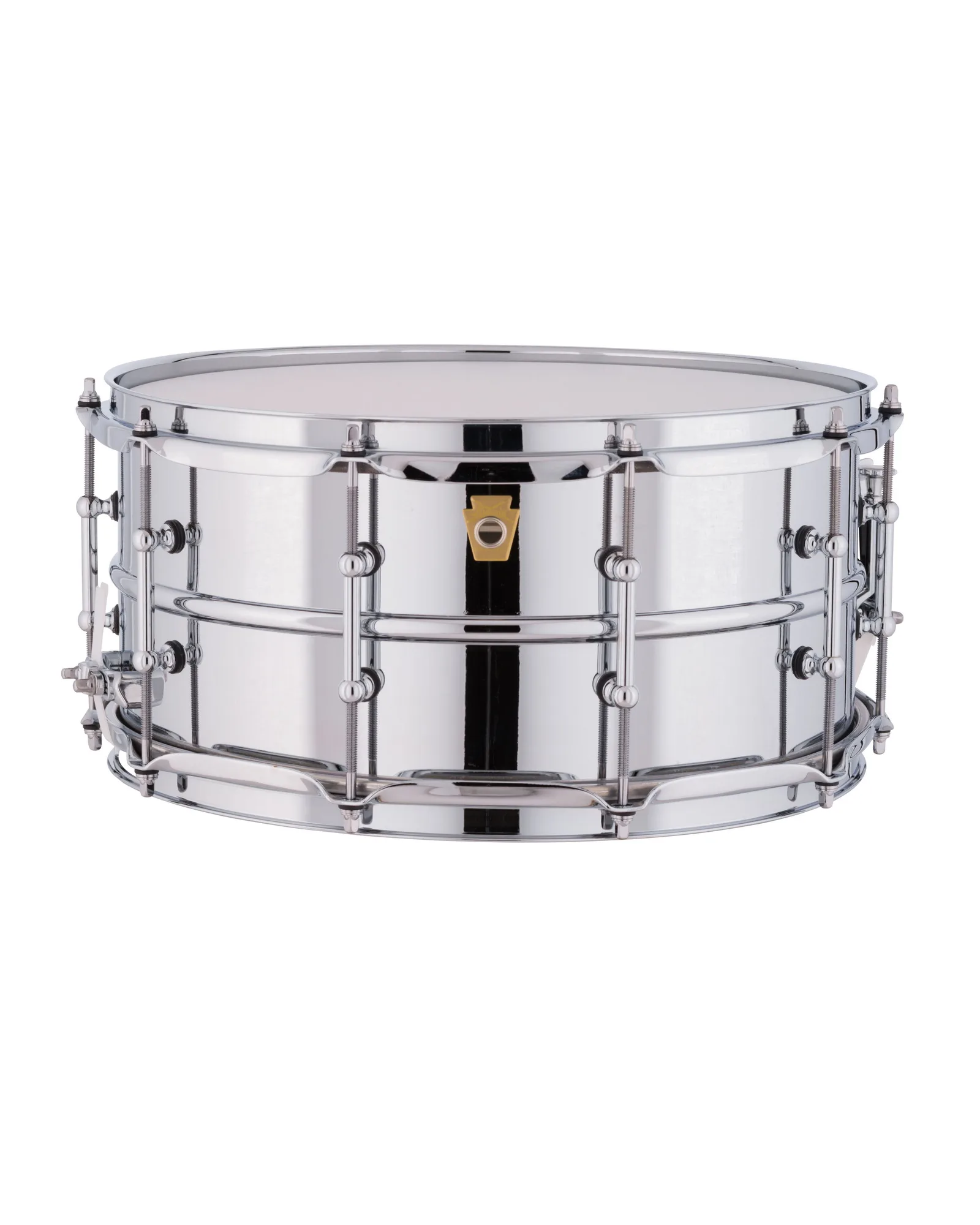 Supraphonic Chrome Plated Aluminum Snare. 6.5x14" Smooth Shell, Tube Lugs Ludwig Snare Drum LM402T