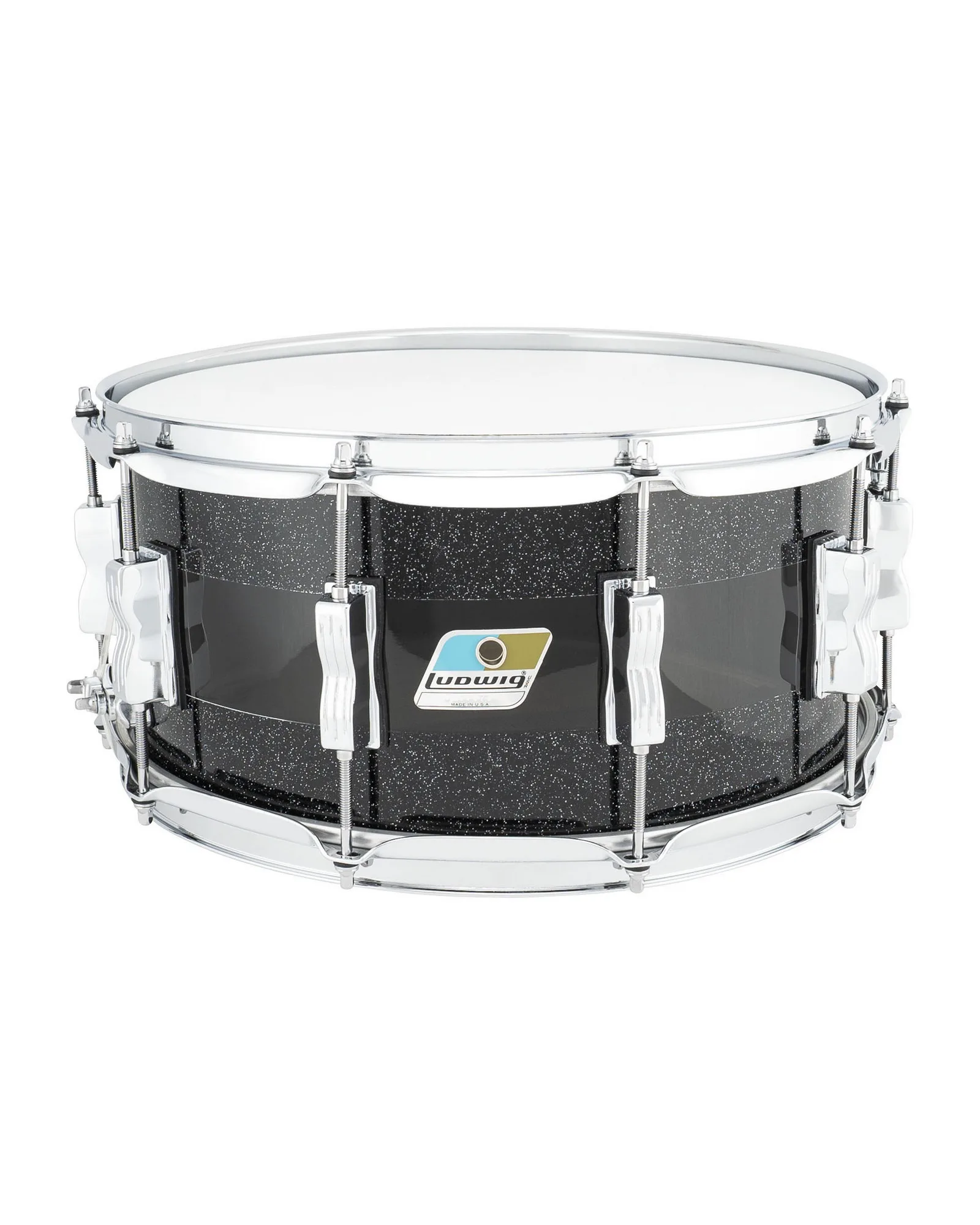 LS903VXXE3_Ludwig_Vistalite_Black sparkle Smoke clear Black sparkle_6.5x14 Snare drum_A.psd Ludwig Snare Drum LS903VXXE3 Vistalite