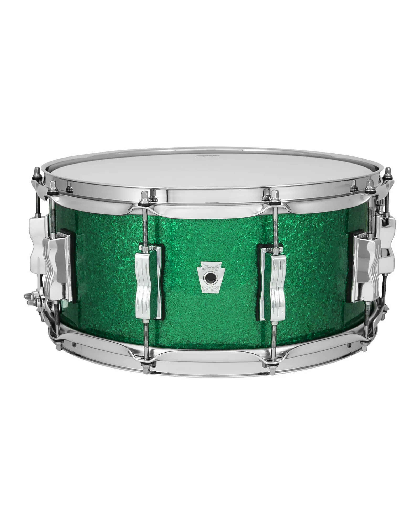 Ludwig Classic Oak 6.5x14 Snare Drum Green Sparkle_LS764XX54_A.psd Ludwig Snare Drum LS764XX54 Classic Oak