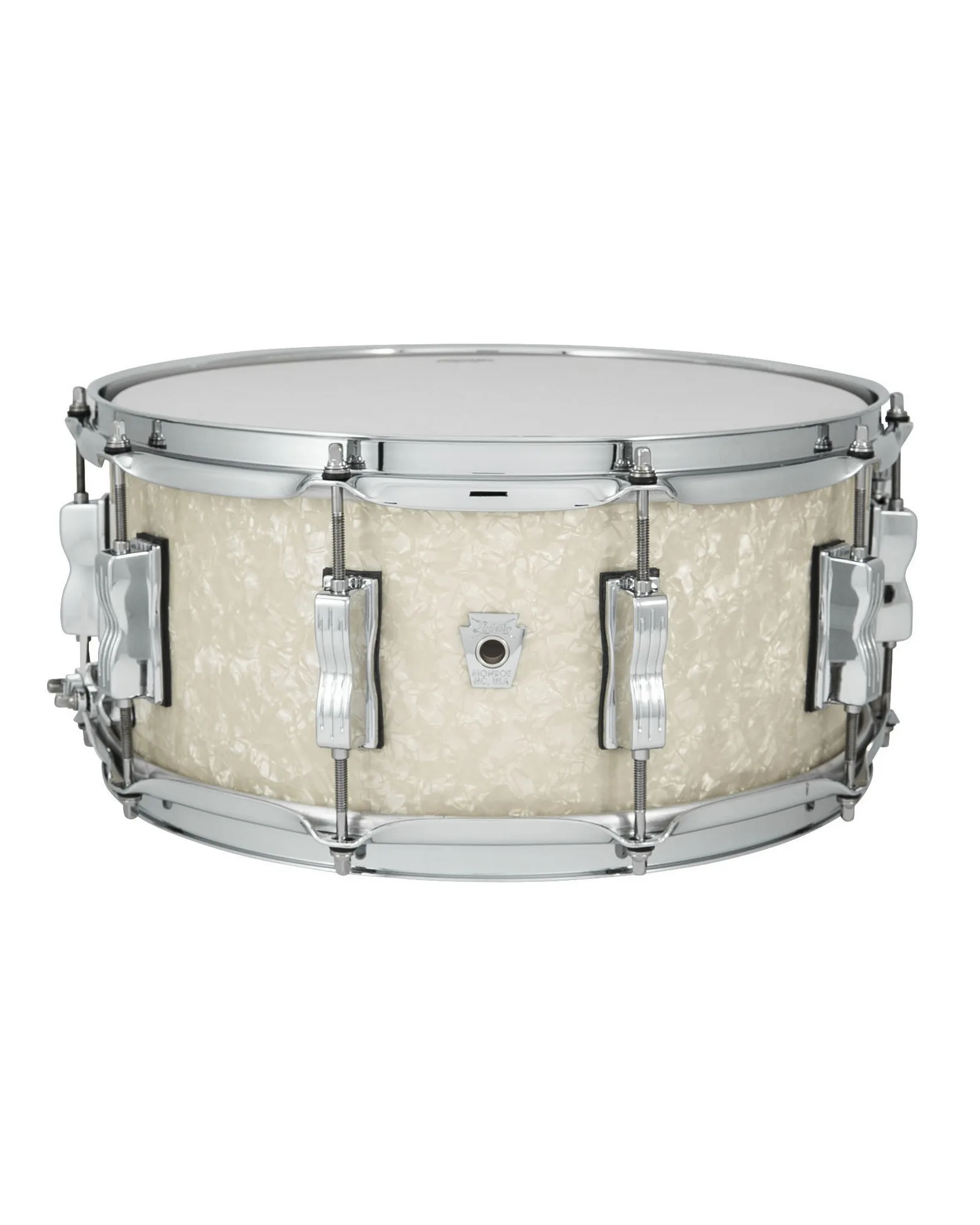 Ludwig Classic Oak 6.5x14 Snare Drum Vintage White Marine Pearl_LS764XXNM_A.psd Ludwig Snare Drum LS764XXNM Classic Oak