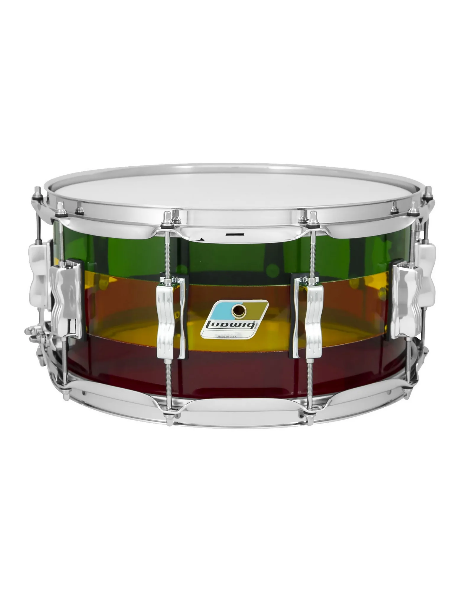 Ludwig Vistalite 6.5x14 Snare Drum Island Sunset_LS903VXXGR_A.psd Ludwig Snare Drum LS903VXXGR Vistalite