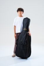 Student with SOMON branded cello gig bag